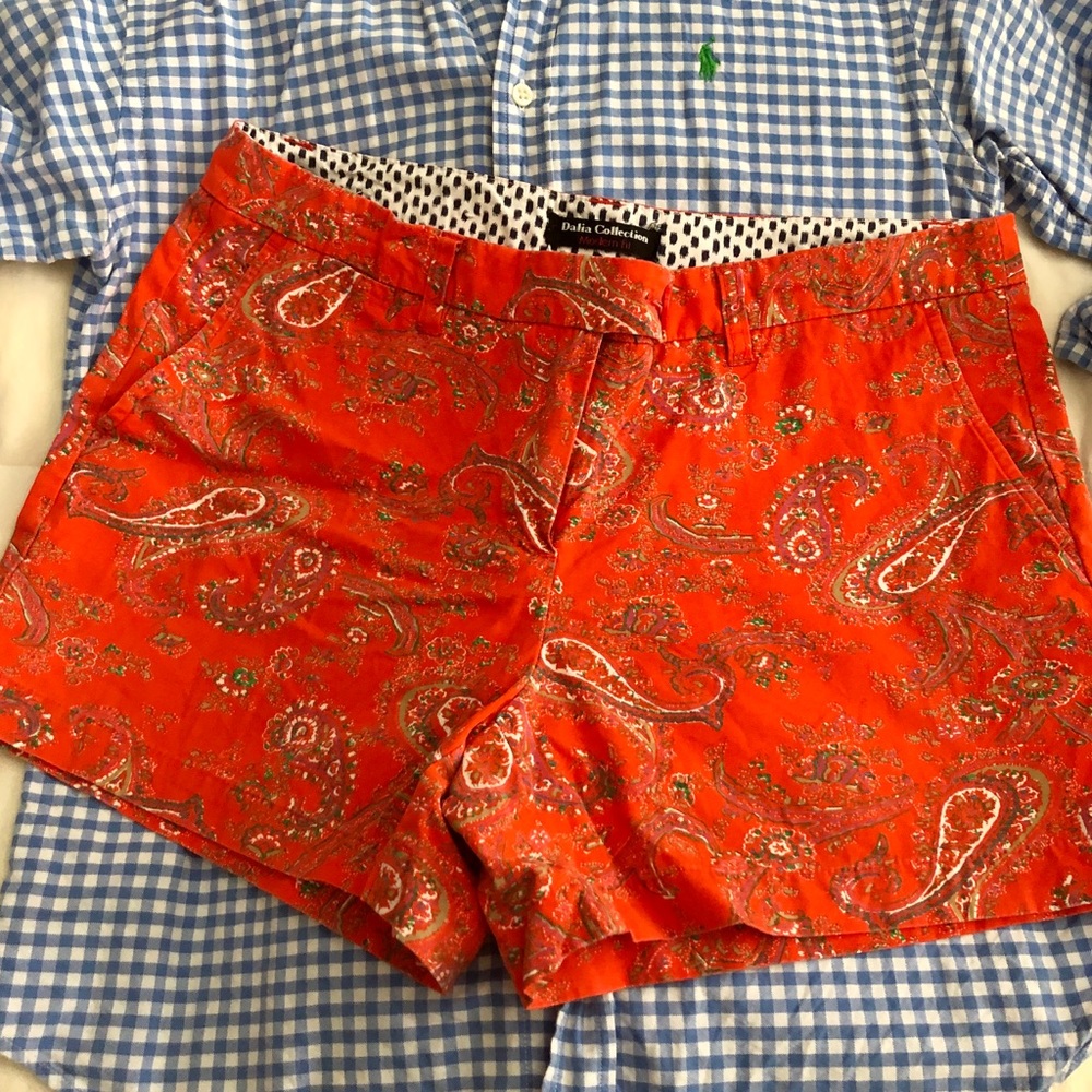 Orange paisley shorts